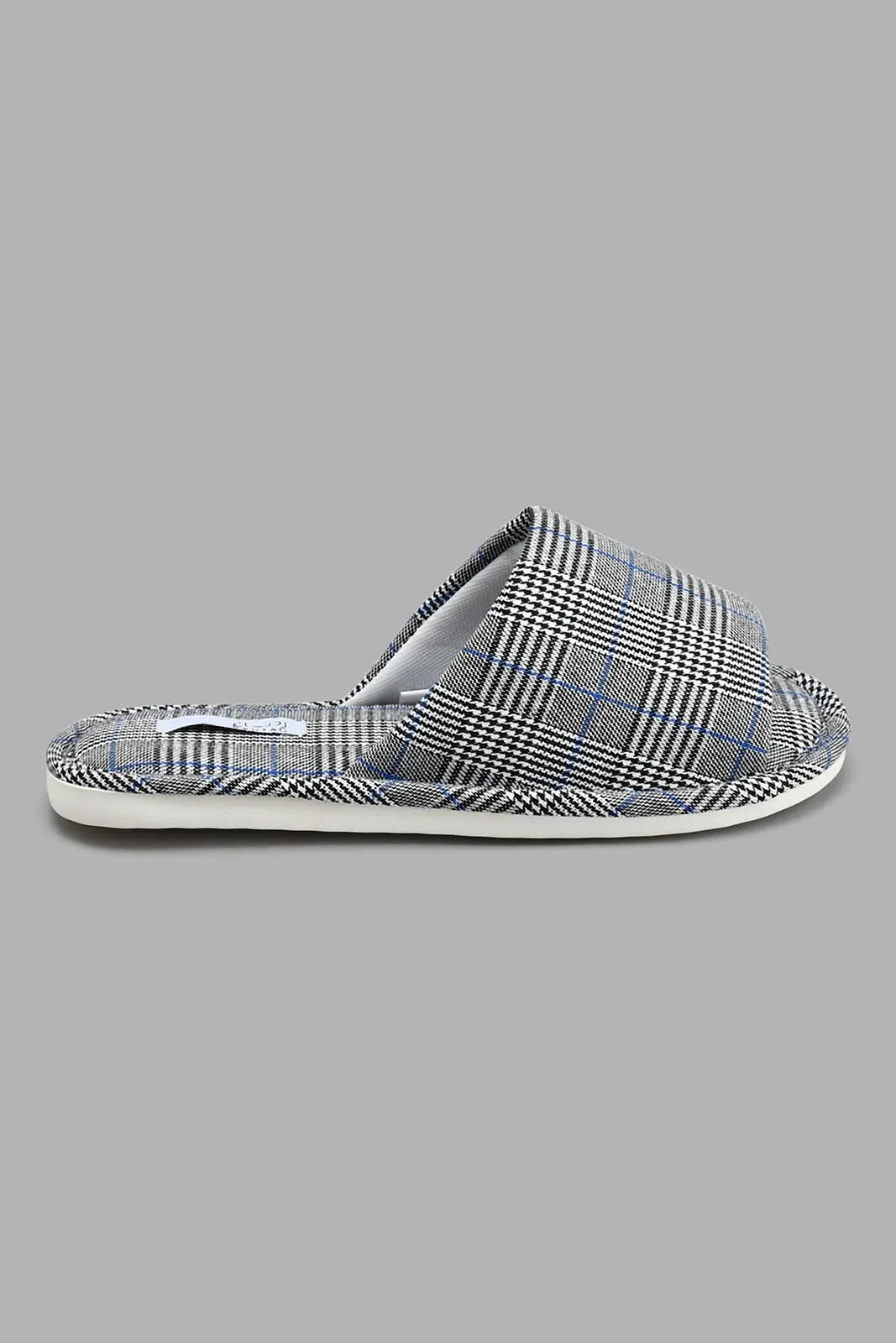 Grey Checkered Soft Slipper