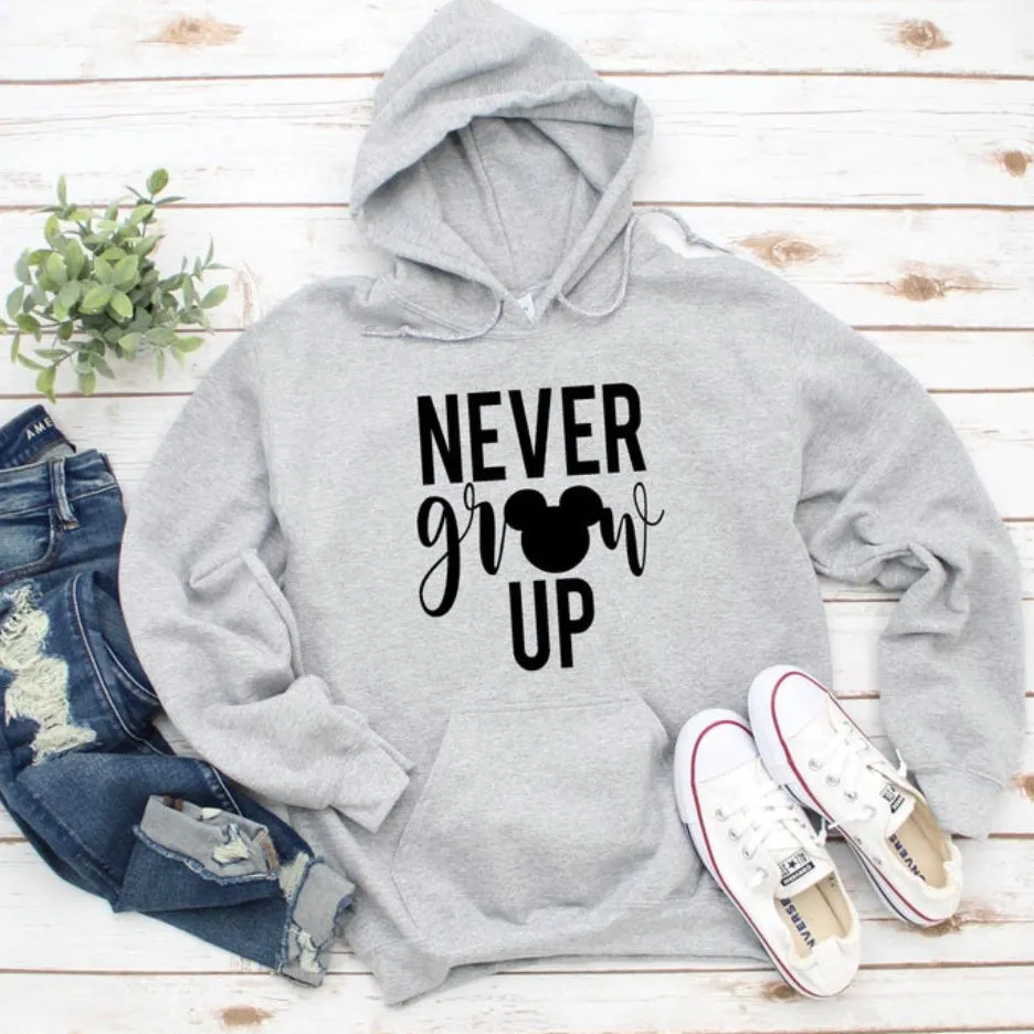 Grey Cotton Printing Long Sleeve Fashion Sweatshirts