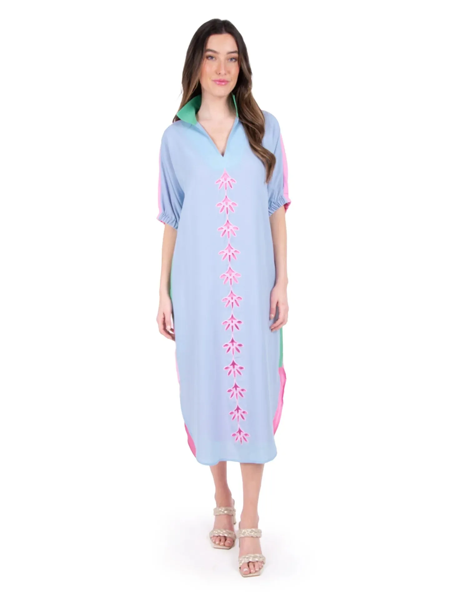 Guava Colorblock Poppy Caftan