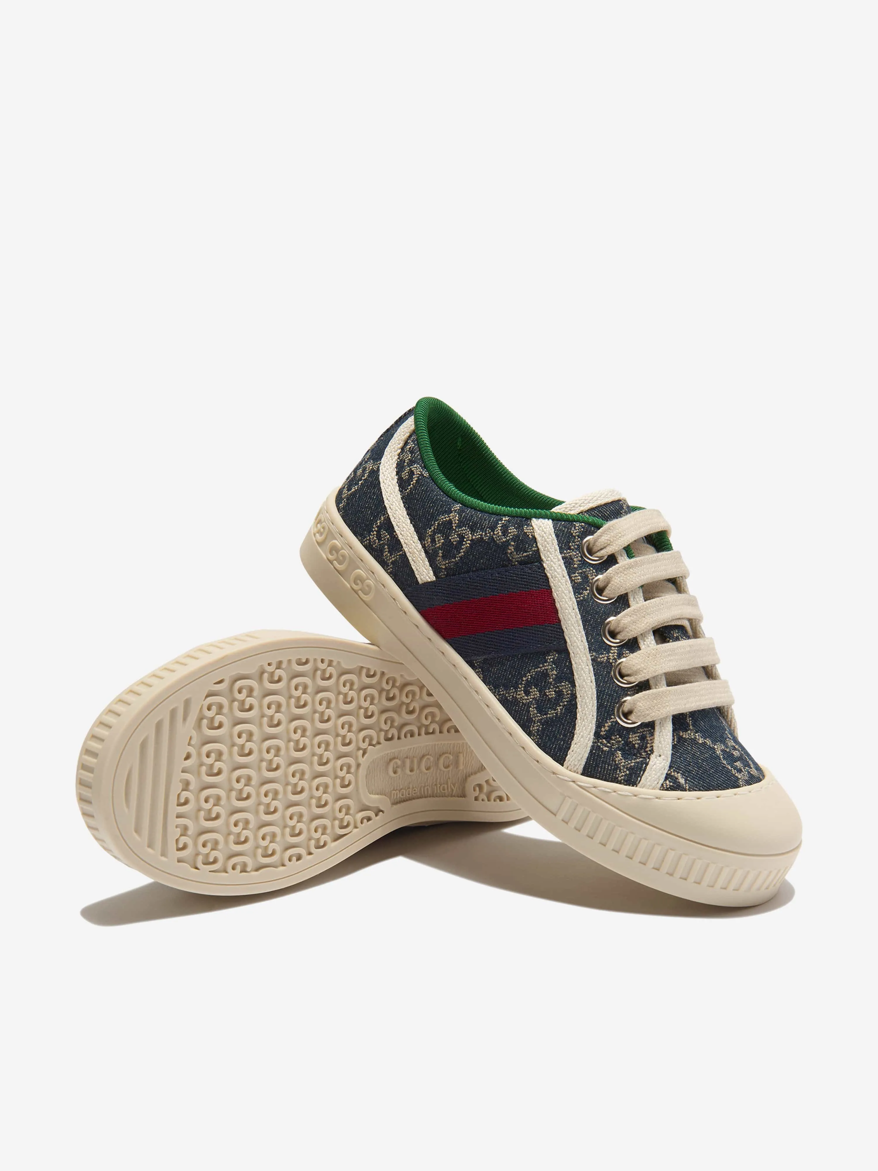 Gucci Unisex Denim Jacquard GG Tennis Trainers