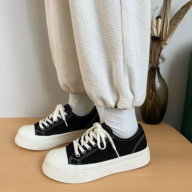 Height Increasing Female Street Shooting Ugly Canvas Shoes