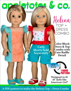 Helena Dress Top Combo 18 Inch Doll Sewing Pattern