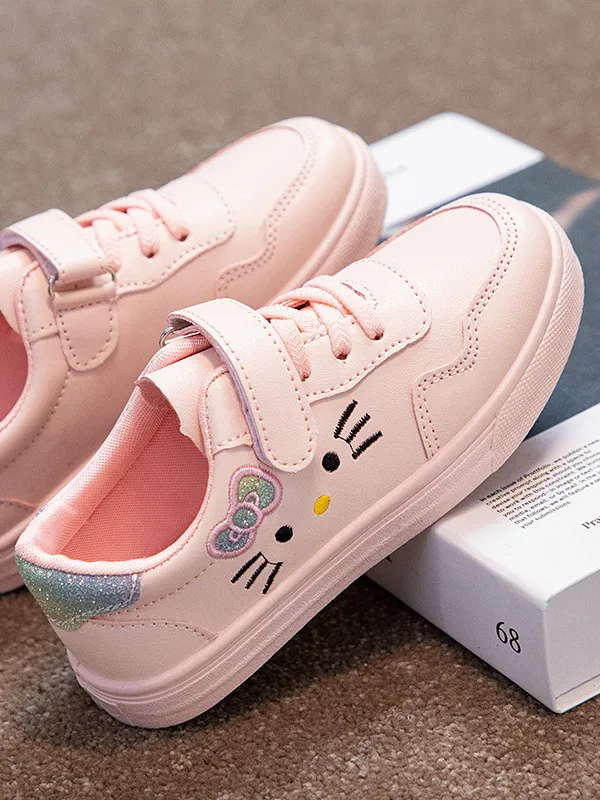 Hello Kitten Velcro Sneakers by Liv and Mia