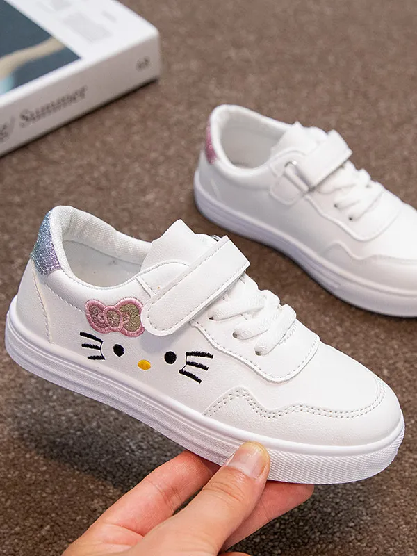 Hello Kitten Velcro Sneakers by Liv and Mia