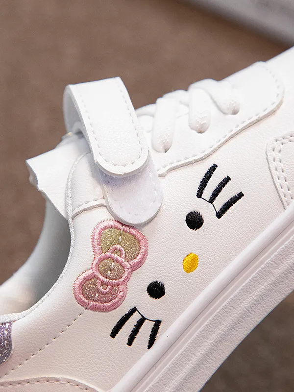 Hello Kitten Velcro Sneakers by Liv and Mia