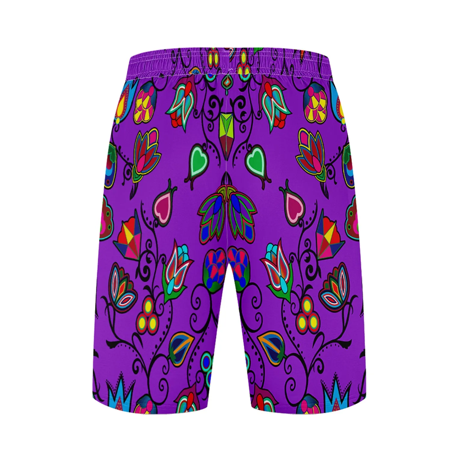 Indigenous Paisley Dark Orchid Athletic Shorts with Pockets