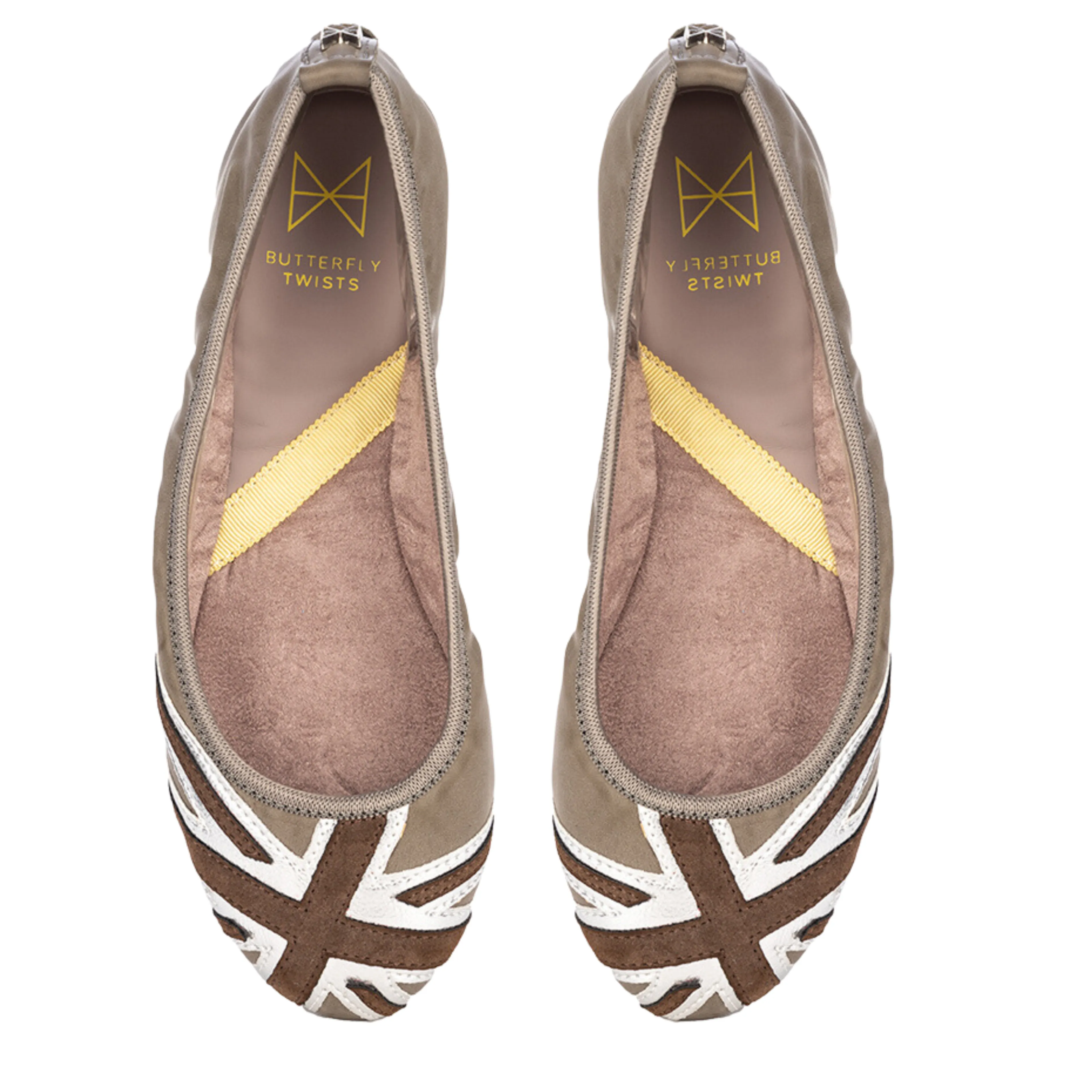 JACQUI Ballet Flat Shoes - Grey/Taupe/Silver