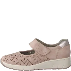 Jana Soft Pink Shoe with Rose Gold Detail: Comfort and Elegance