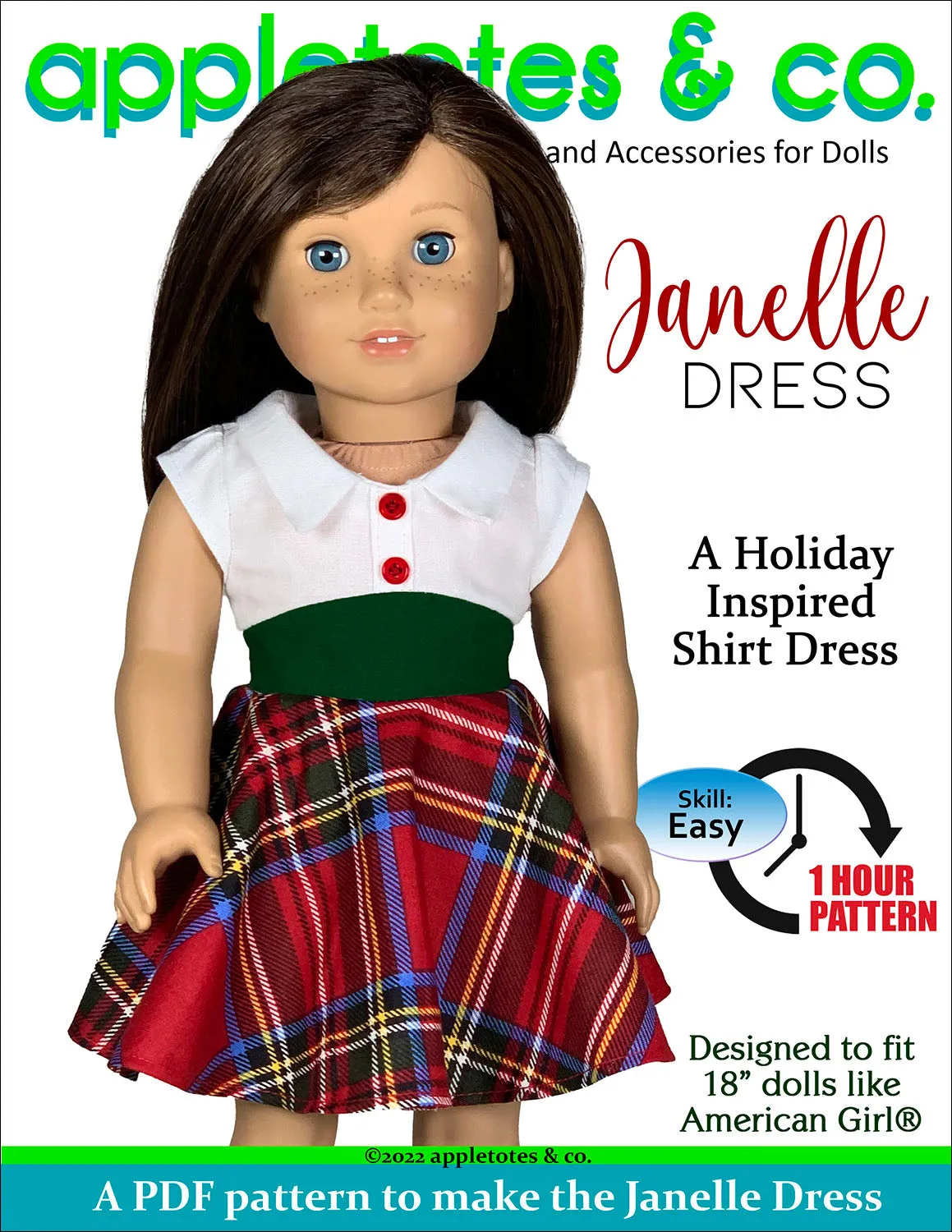 Janelle Dress 18 Inch Doll Sewing Pattern