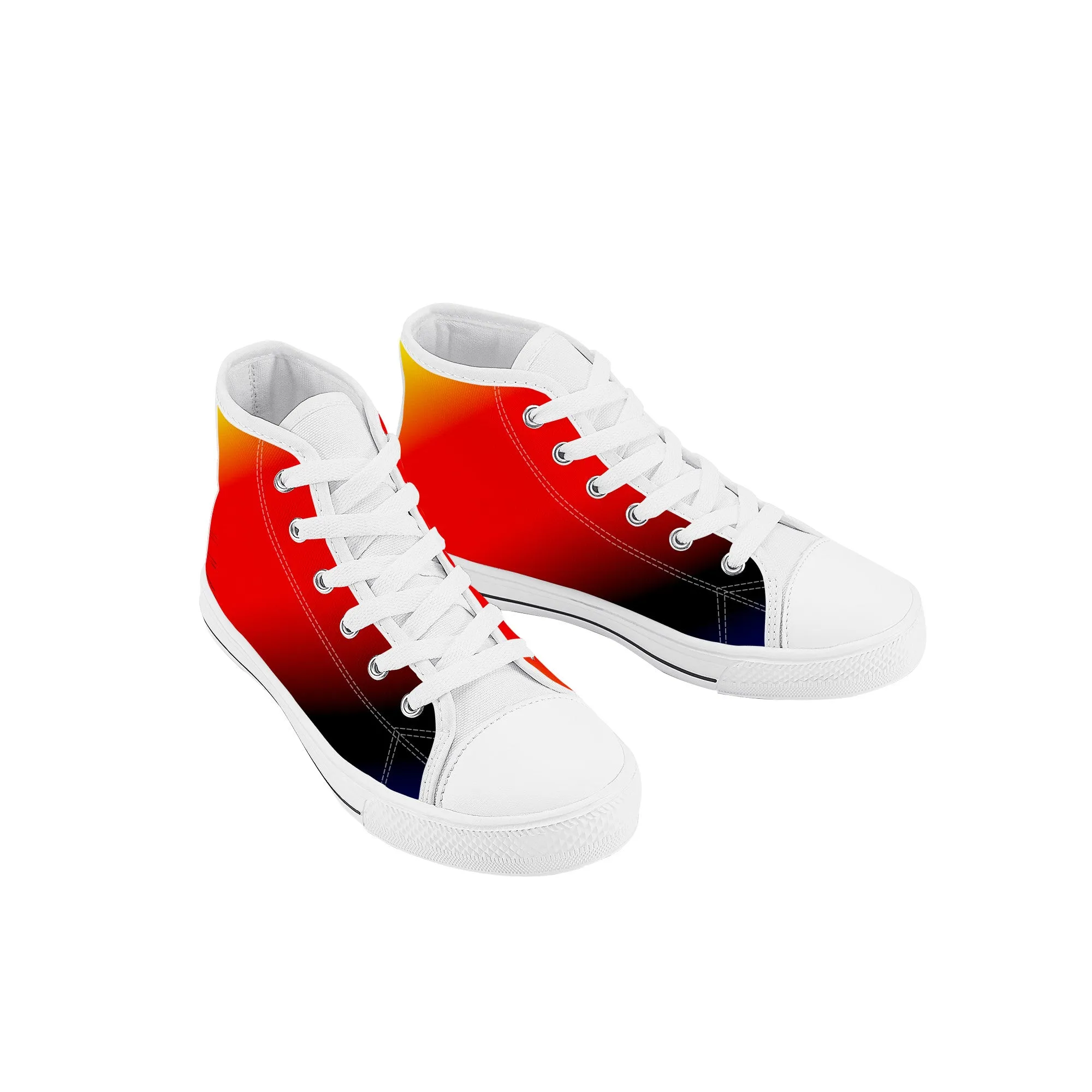 Kids High Top Sneakers - Red/Orange