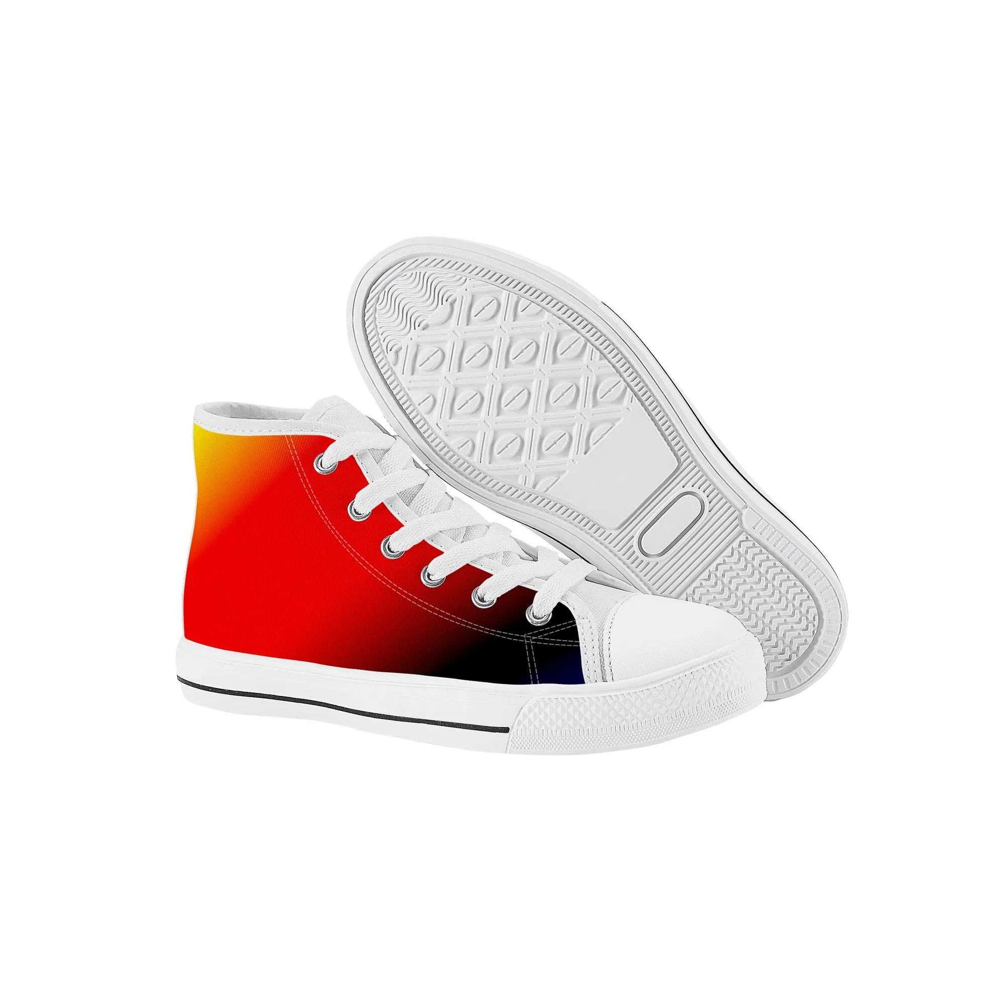 Kids High Top Sneakers - Red/Orange