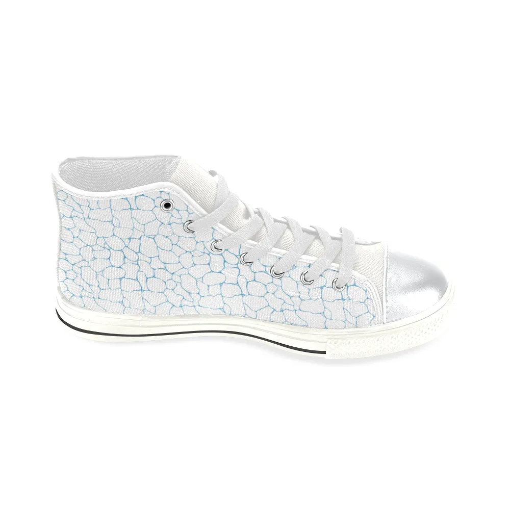 Kid's Pisces White Zodiac Print Canvas High Top Shoes