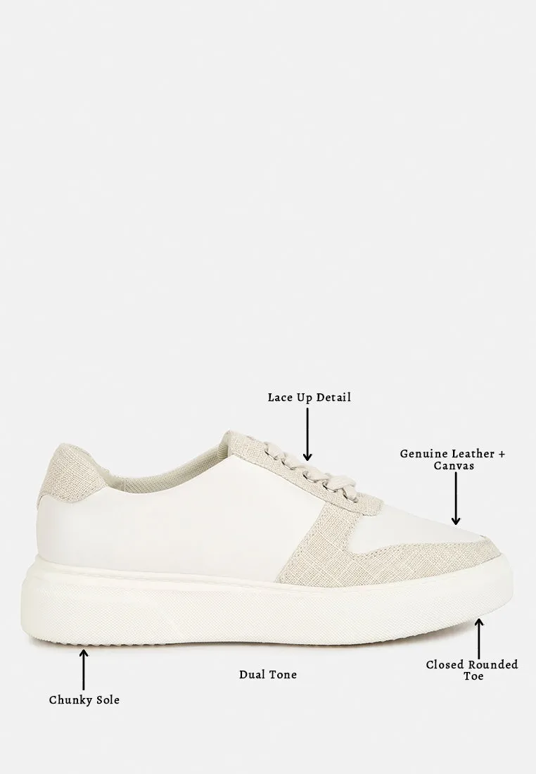 Kjaer Dual Tone Leather Sneakers