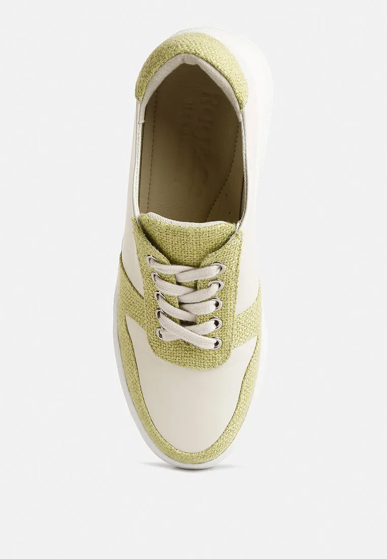 Kjaer Dual Tone Leather Sneakers