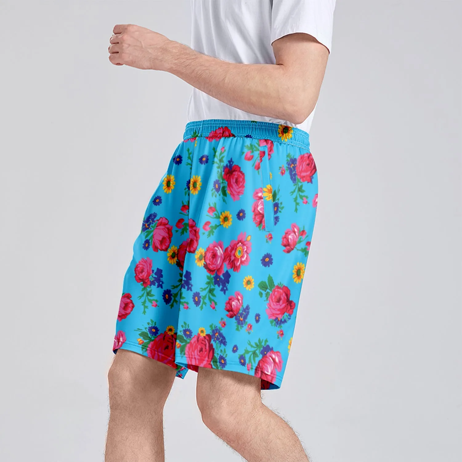 Kokum Ceremony Sky Athletic Shorts with Pockets