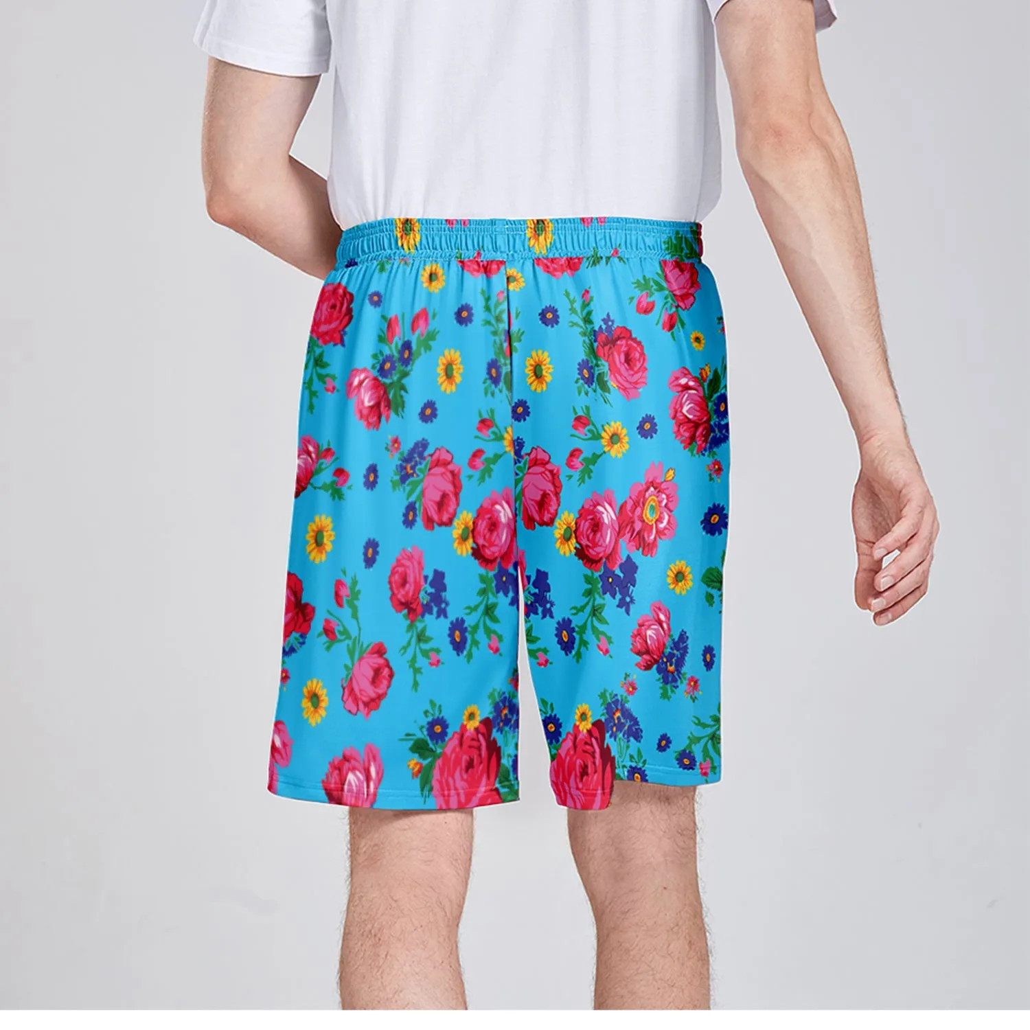 Kokum Ceremony Sky Athletic Shorts with Pockets