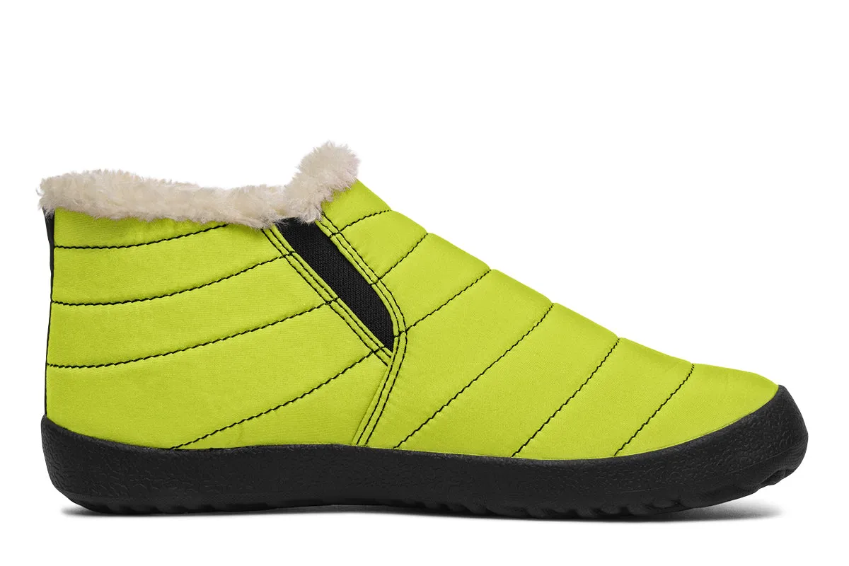 Lime Punch Winter Sneakers - Warm & Easy Slip-On Shoes Lined with Vegan Wool with Anti-Slip Soles