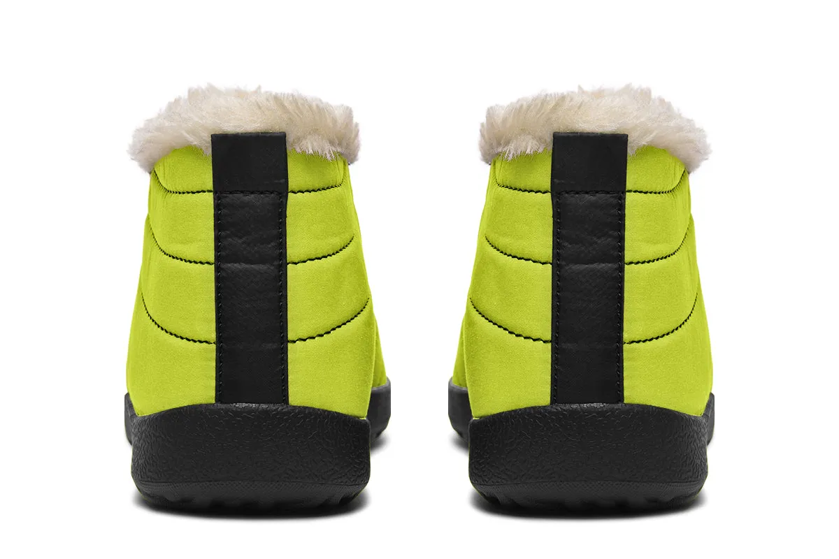 Lime Punch Winter Sneakers - Warm & Easy Slip-On Shoes Lined with Vegan Wool with Anti-Slip Soles