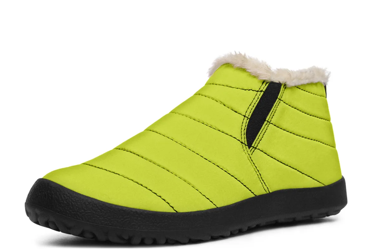 Lime Punch Winter Sneakers - Warm & Easy Slip-On Shoes Lined with Vegan Wool with Anti-Slip Soles