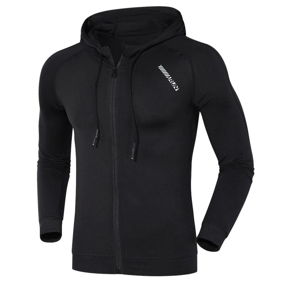 Long Sleeve Quick-dry Men Close-fitting Hoodie