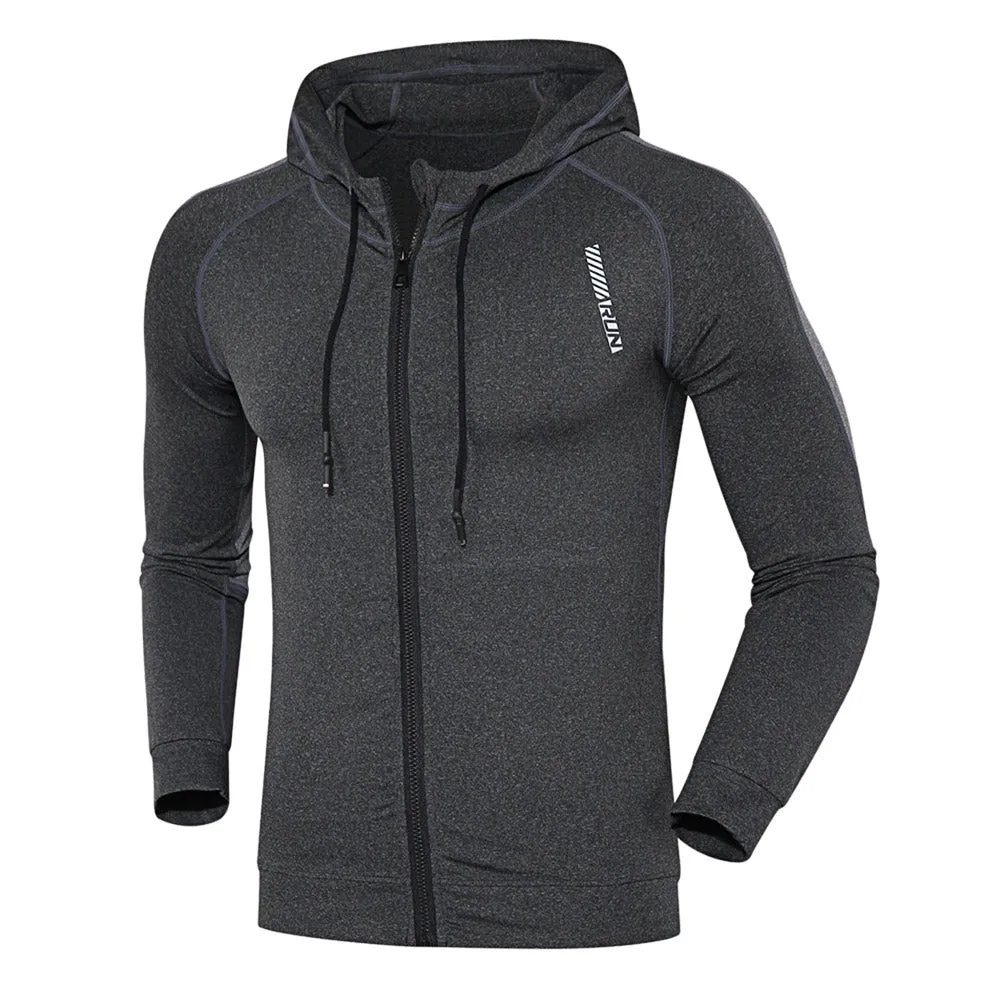 Long Sleeve Quick-dry Men Close-fitting Hoodie