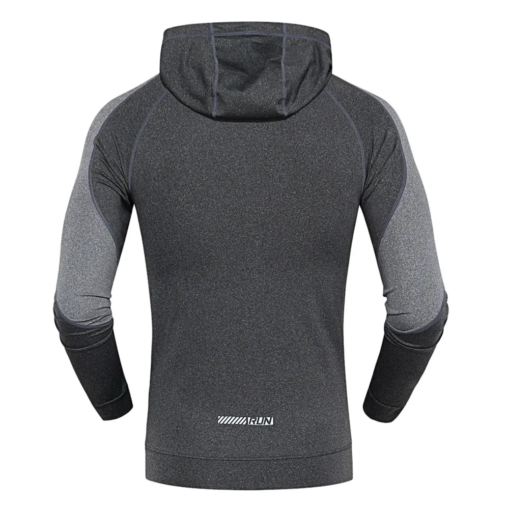 Long Sleeve Quick-dry Men Close-fitting Hoodie