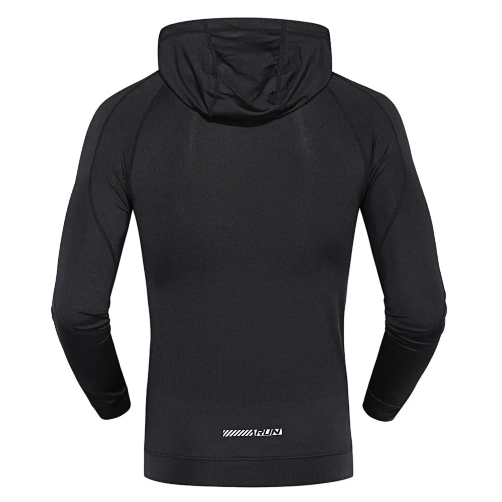 Long Sleeve Quick-dry Men Close-fitting Hoodie