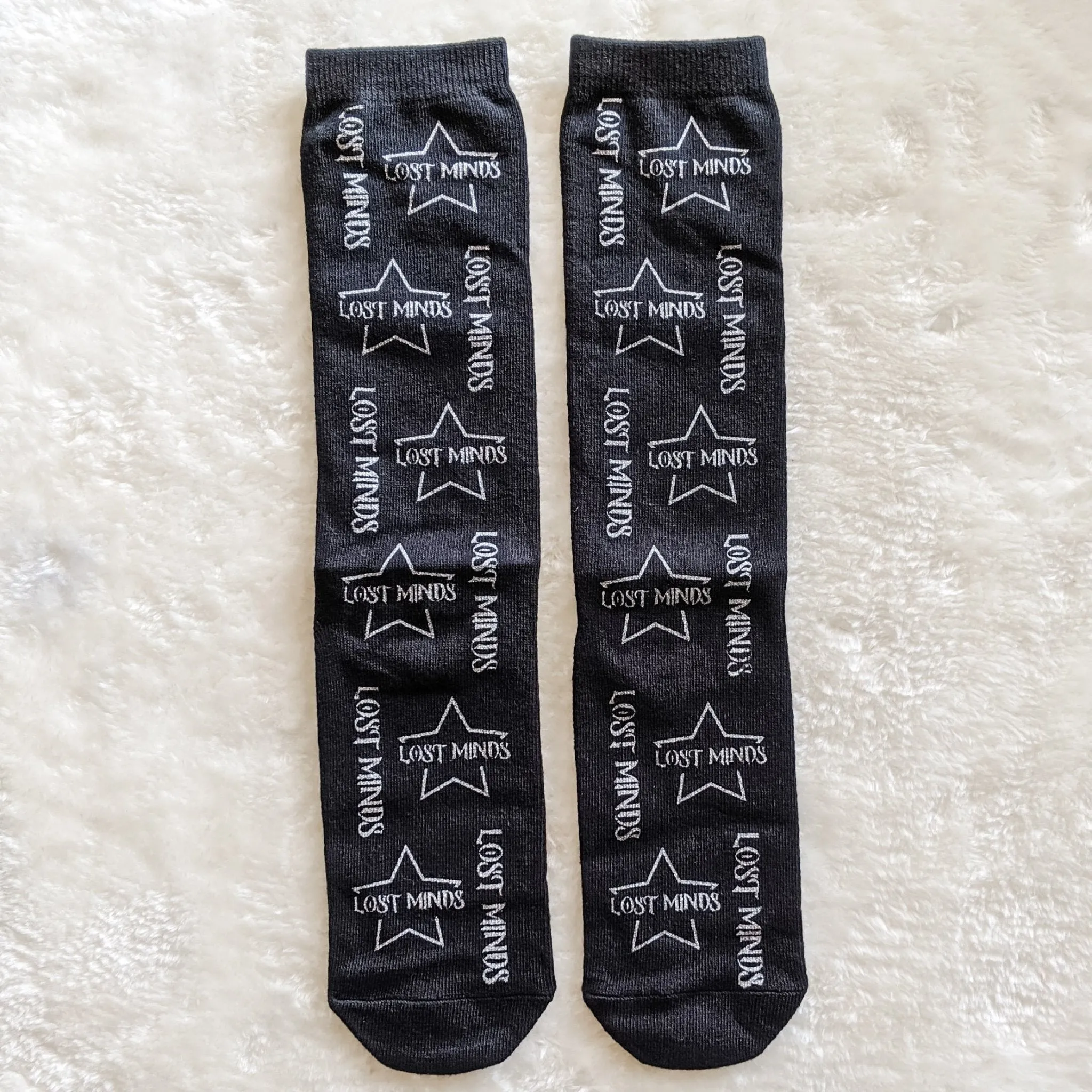 Lost Minds Silver Logo Socks