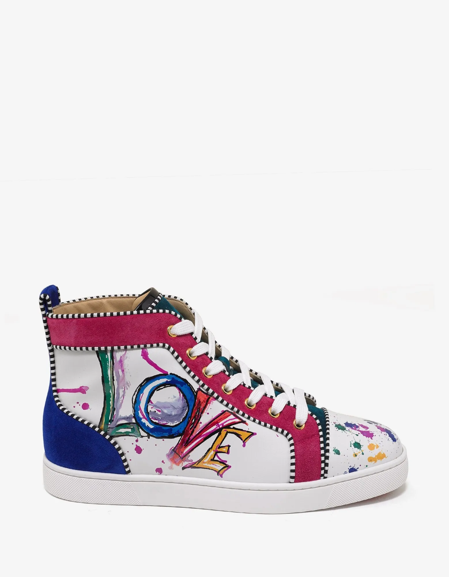 Louis Orlato Flat Love Print High Top Trainers