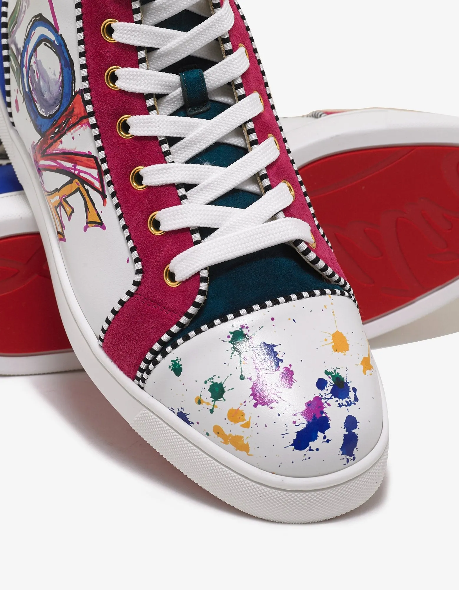 Louis Orlato Flat Love Print High Top Trainers