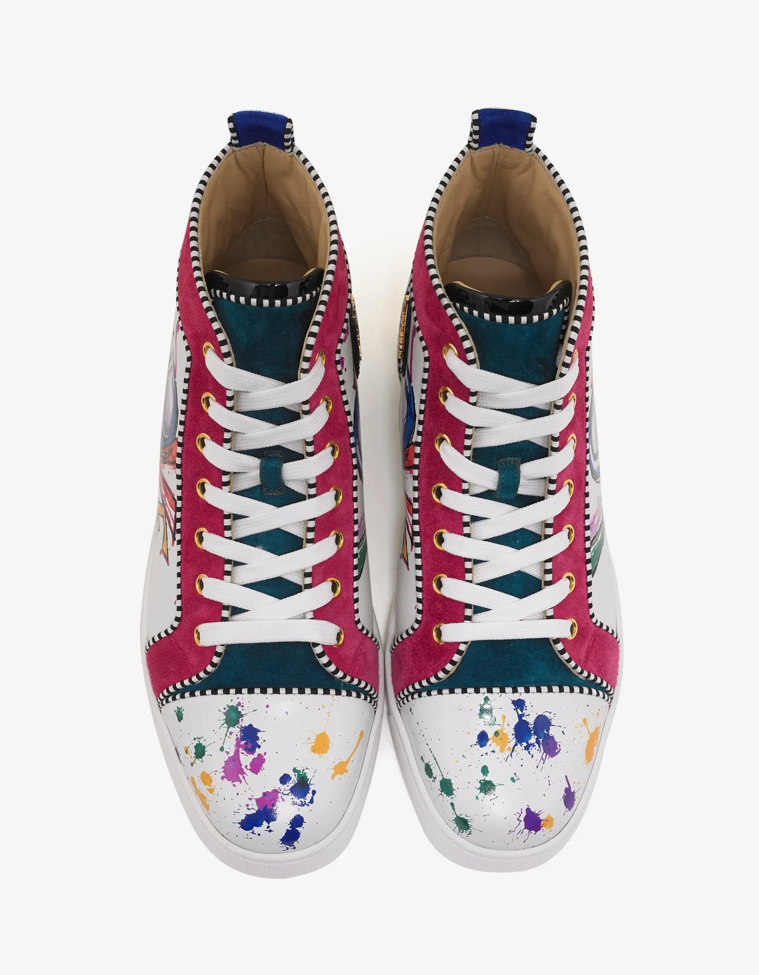 Louis Orlato Flat Love Print High Top Trainers