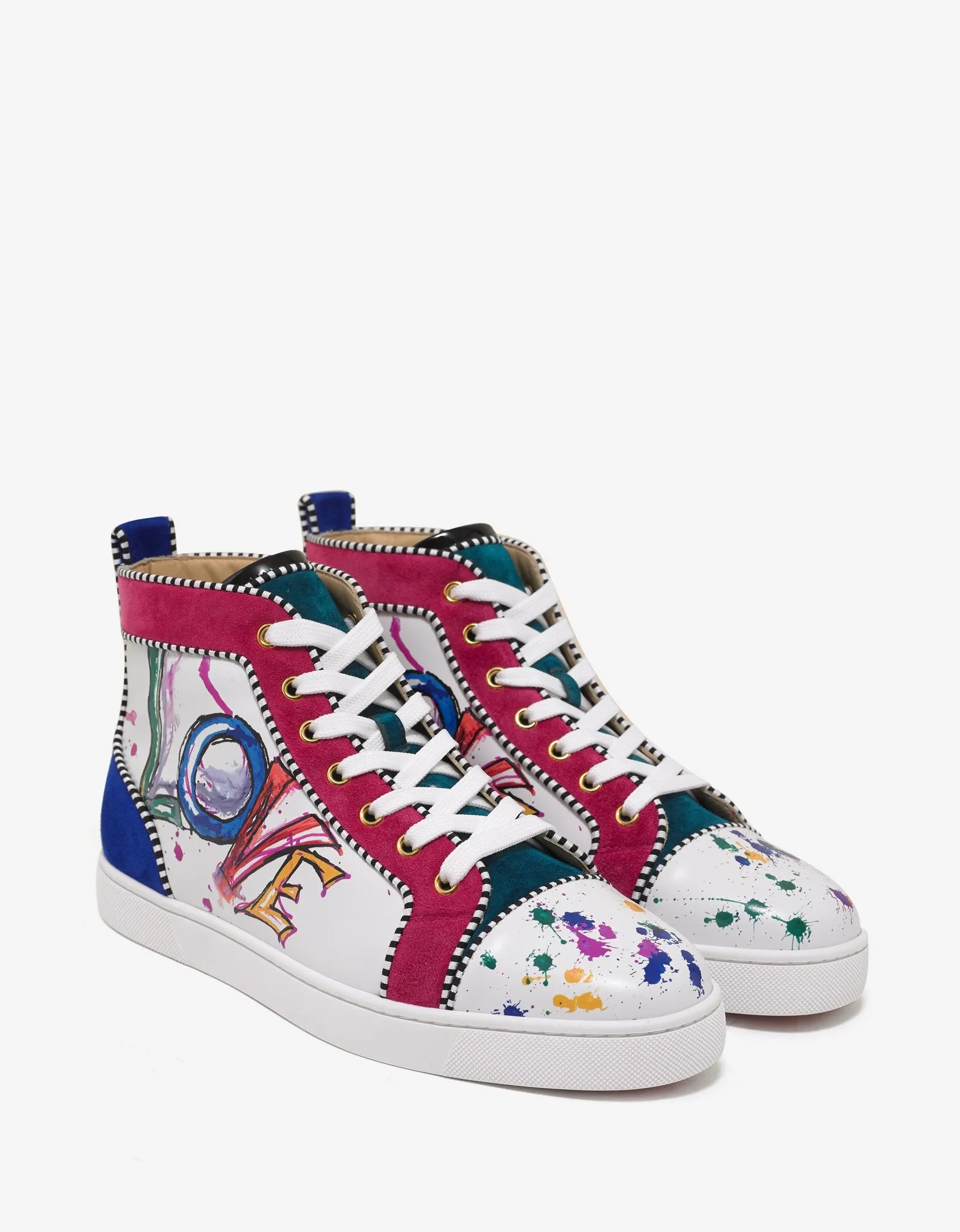 Louis Orlato Flat Love Print High Top Trainers