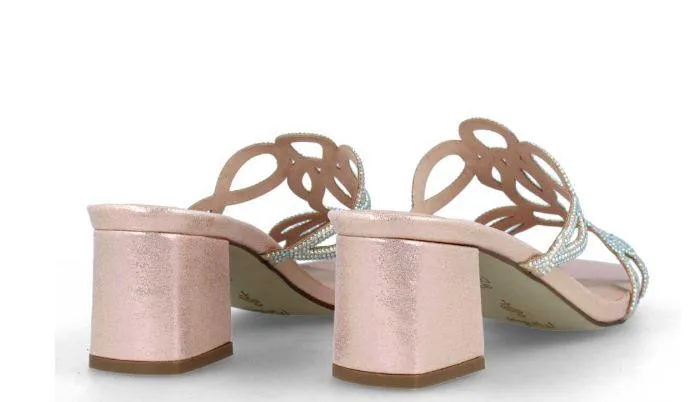 MENBUR Rosegold Shimmer embellished mule