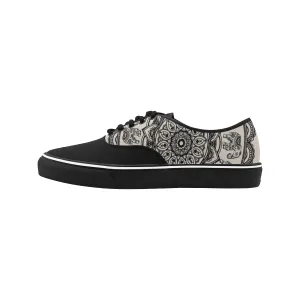 Men's Elephant Mandala Print Canvas Low Top Shoes