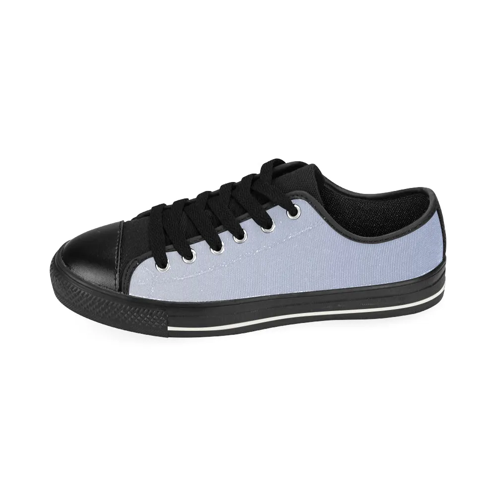 Men's Light Blue Solids Print Canvas Low Top Shoes