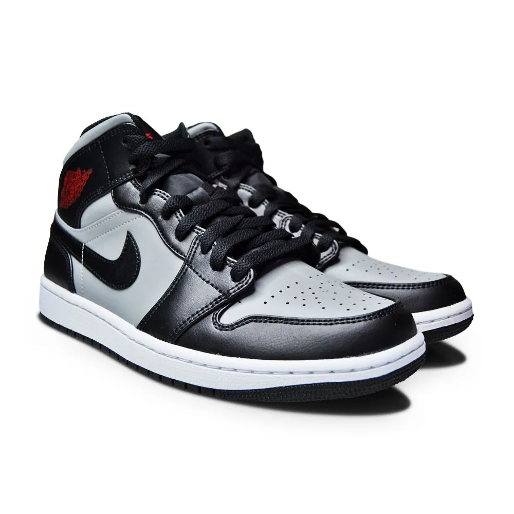 Mens Nike Air Jordan 1 Mid - 554724 096 - Black Gym Red Particle Grey