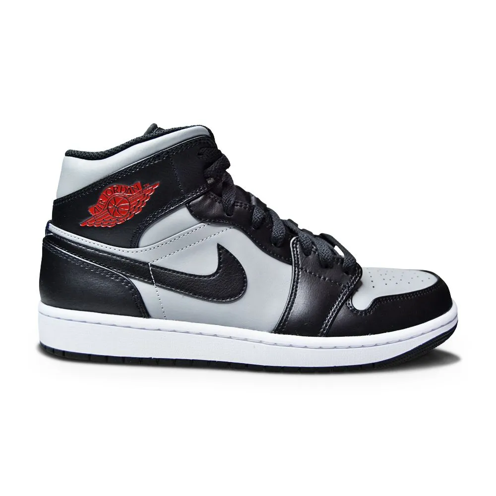 Mens Nike Air Jordan 1 Mid - 554724 096 - Black Gym Red Particle Grey