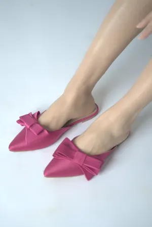 Monroe Bow Slides Fuscia