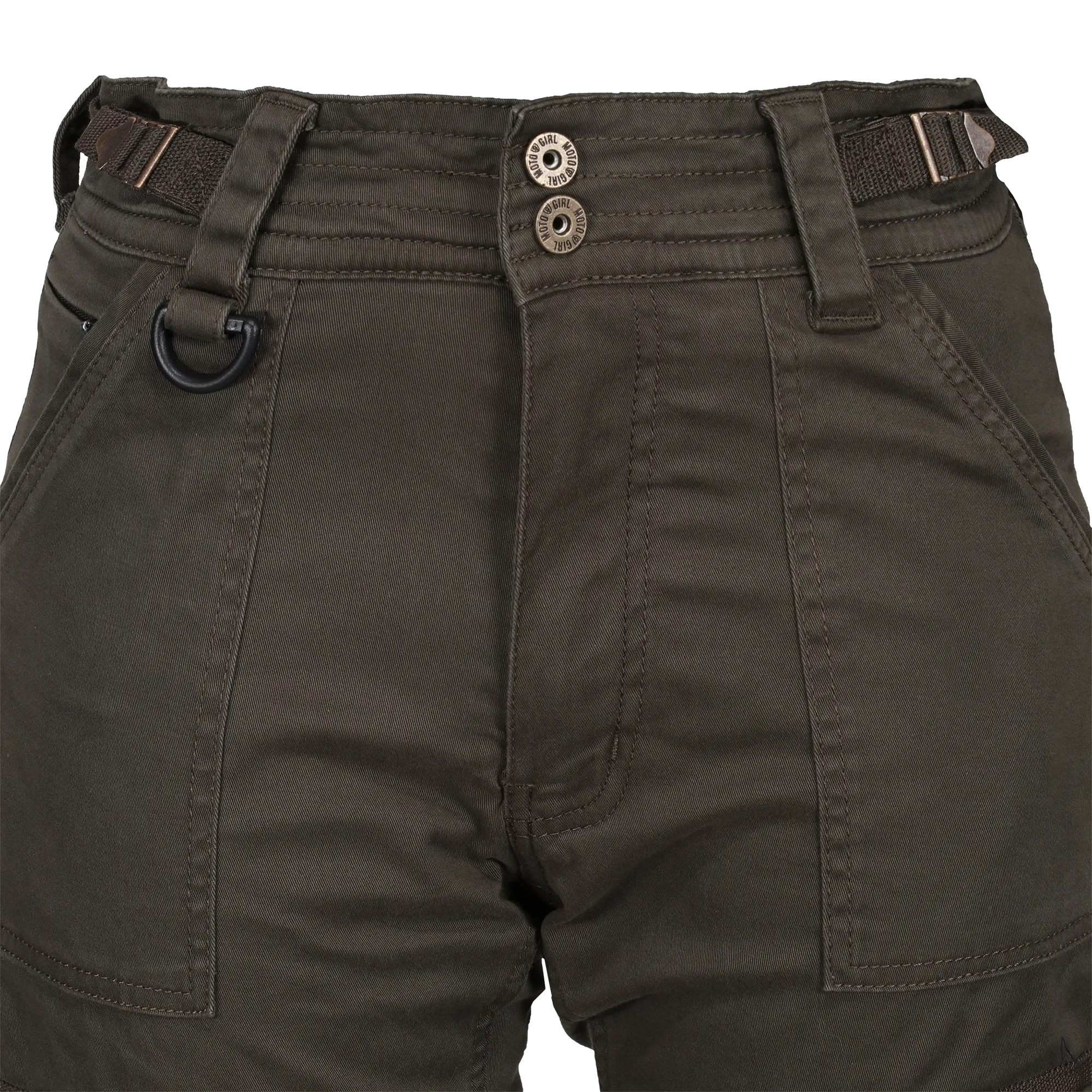 MotoGirl Lara Cargo Riding Pants - Olive Green