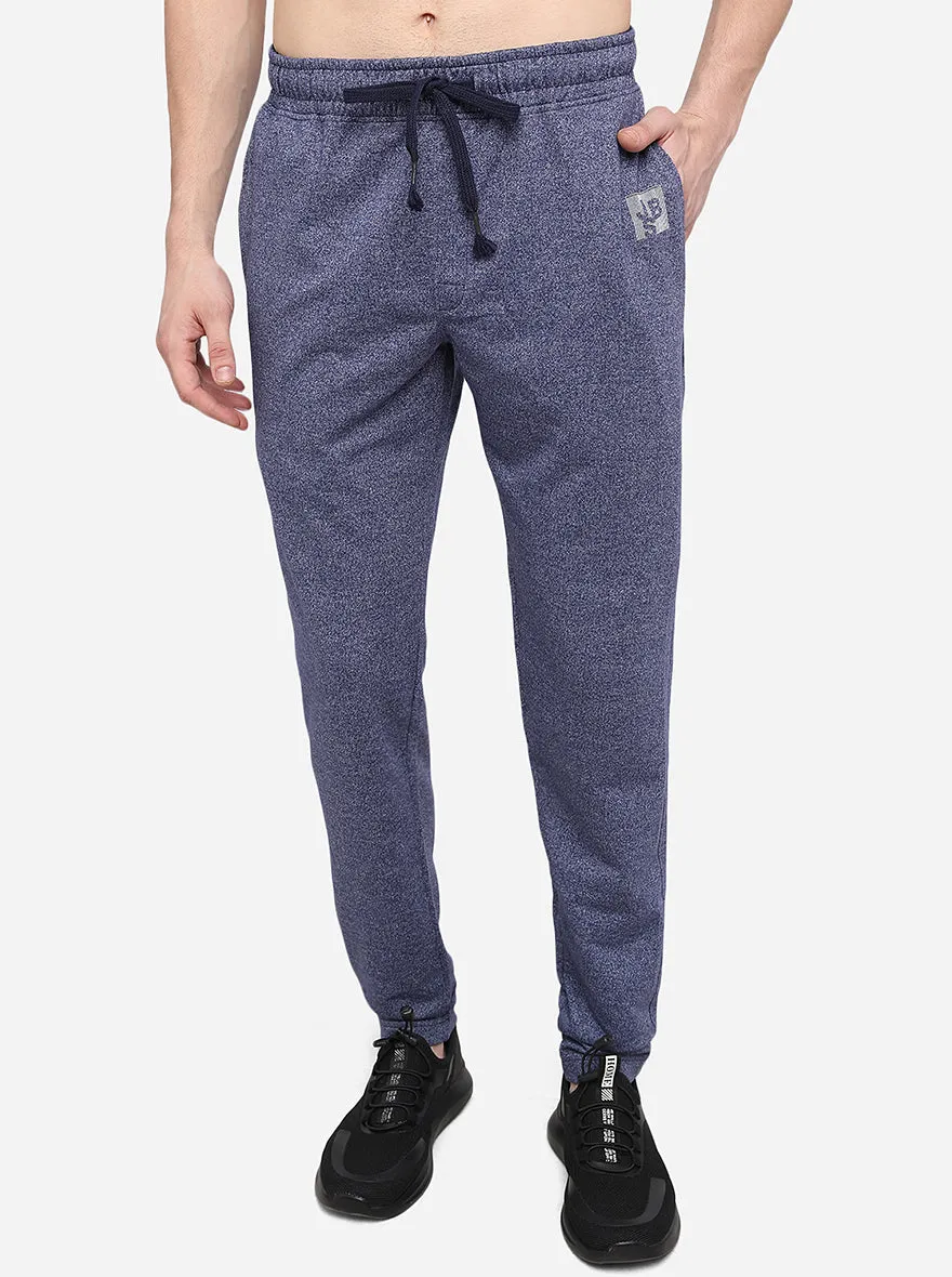 Navy Blue Solid Slim Fit Track Pants | JadeBlue