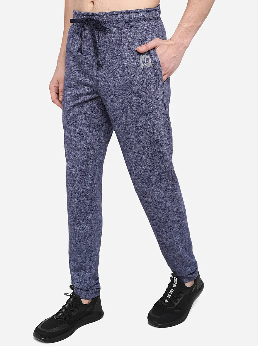 Navy Blue Solid Slim Fit Track Pants | JadeBlue