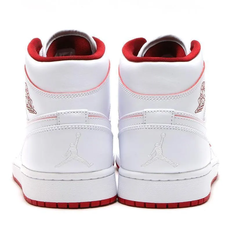 Nike Air Jordan 1 Mid White Red  Shoes Basketball Men !!! CYBER MONDAY SALE !!!