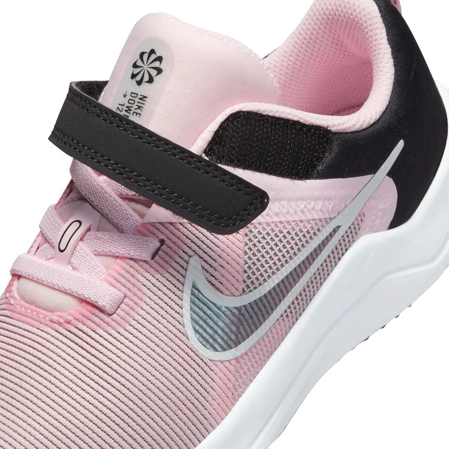 Nike Pink Foam/Flat Pewter Downshifter 12 A/C Children's Sneaker