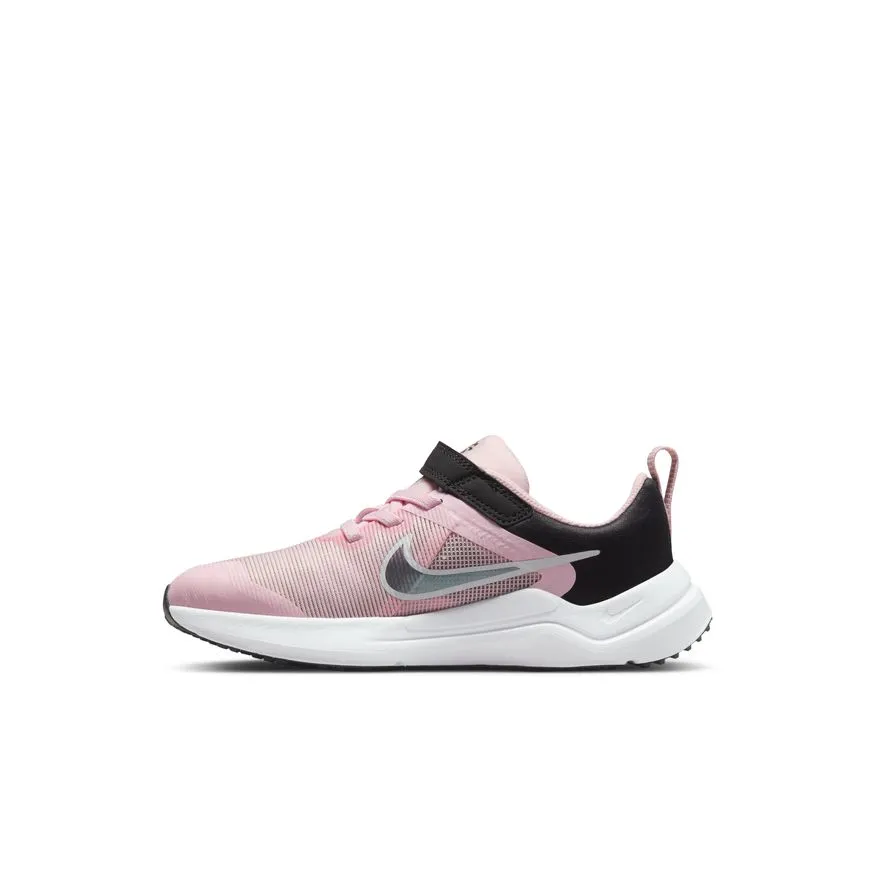 Nike Pink Foam/Flat Pewter Downshifter 12 A/C Children's Sneaker