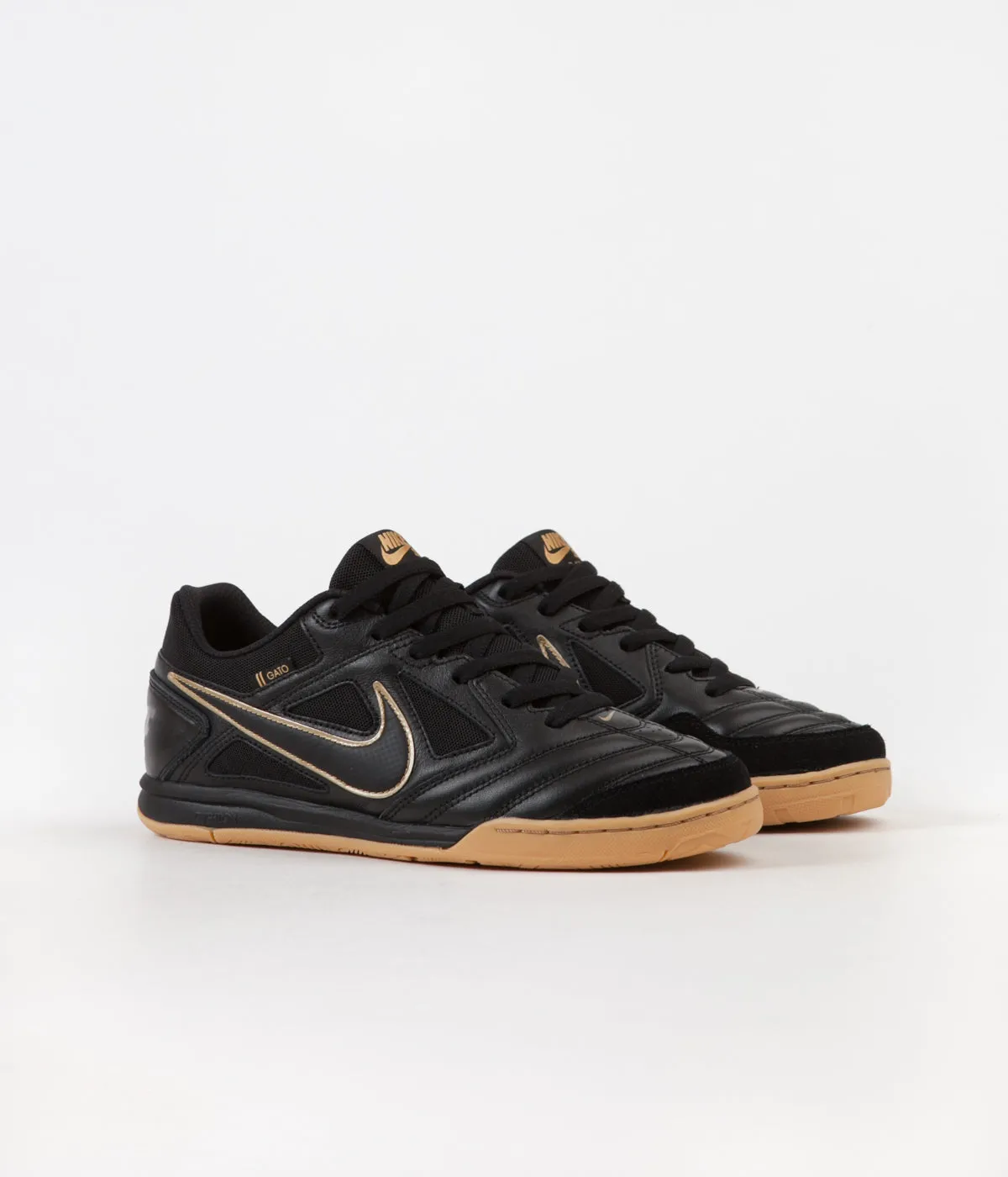 Nike SB Gato Shoes - Black / Black - Metallic Gold - Gum Yellow