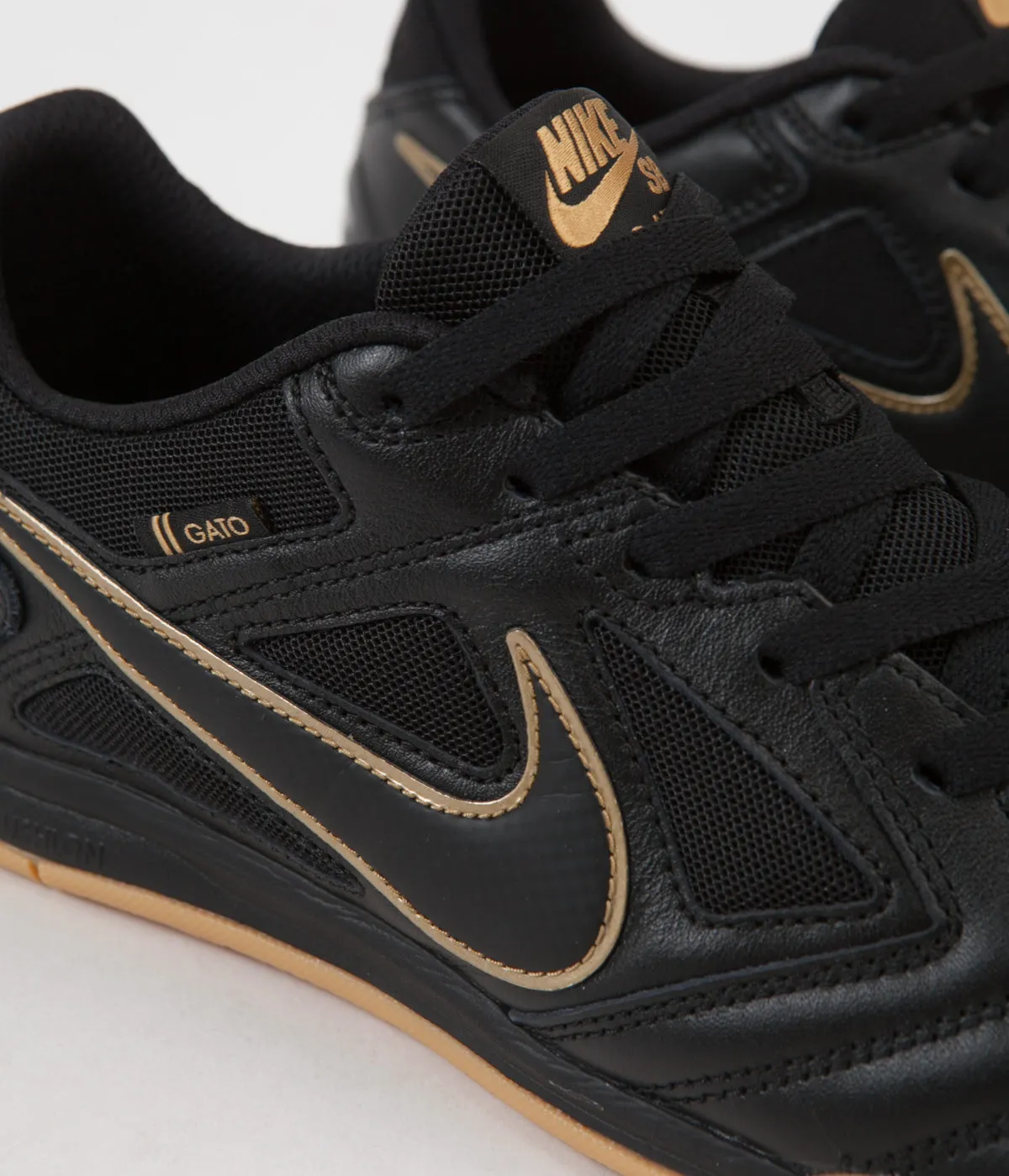 Nike SB Gato Shoes - Black / Black - Metallic Gold - Gum Yellow