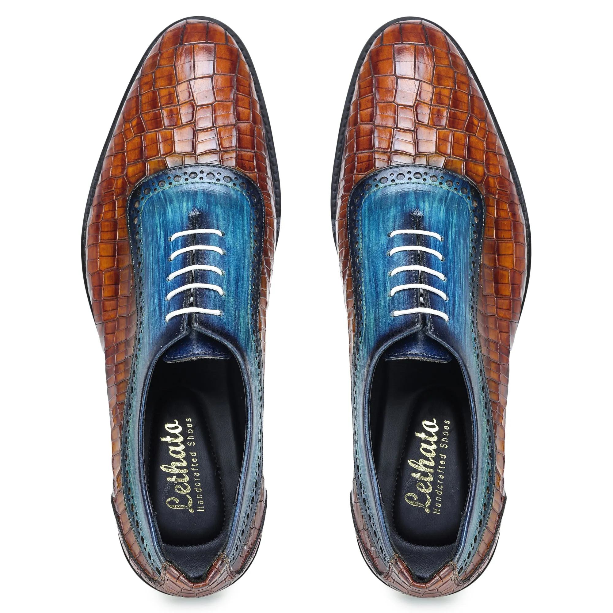 Oxford Sneakers- Croc Brown & Blue