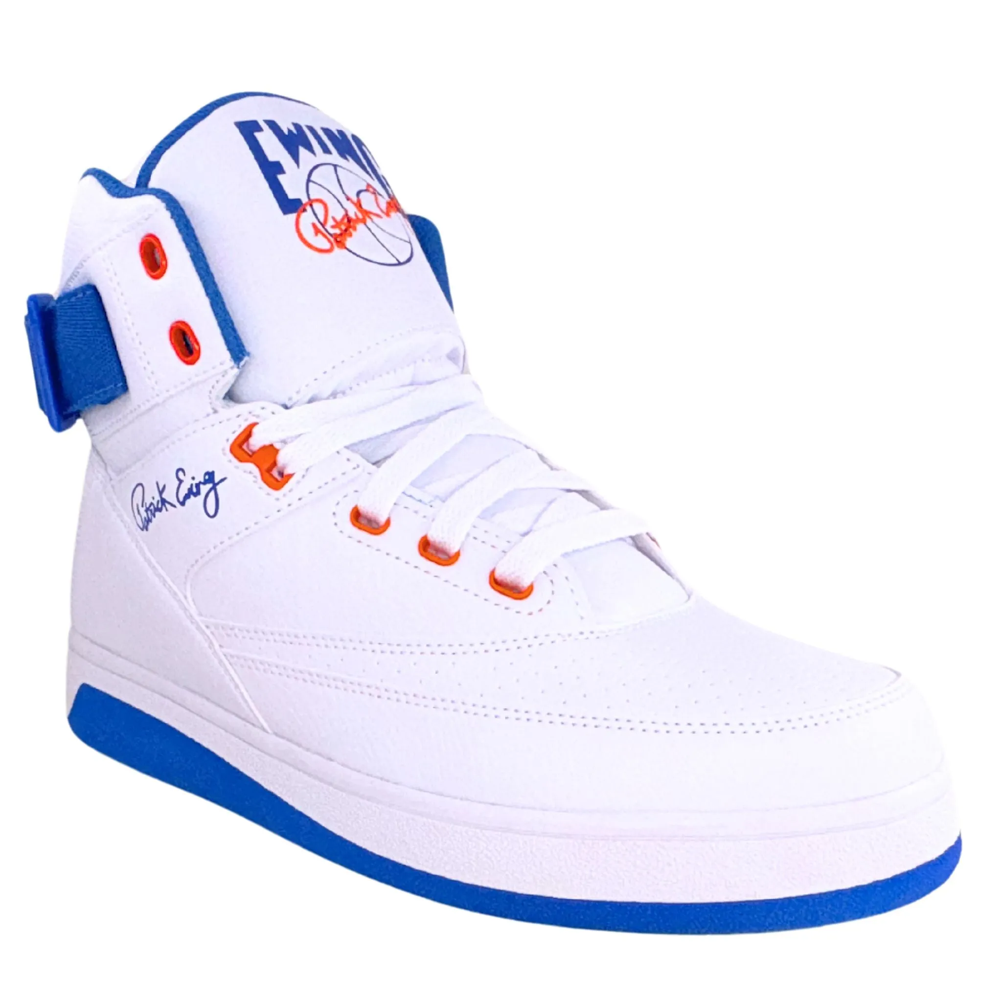 Patrick Ewing Athletics Men's 1BM00640-132 33 HI ORION White Blue Orange Basketball Shoes