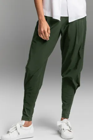 PAULA RYAN Ankle Pleat Basque Pant - Khaki