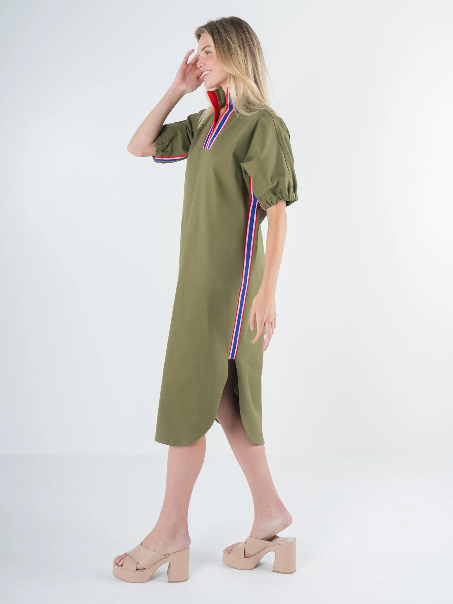 Poppy Caftan- Army Twill